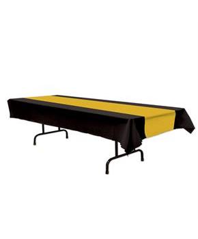 Black and Gold Plastic Tablecover