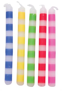 Assorted Striped Candles 