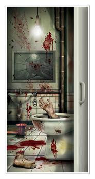 Halloween Creepy Crapper Restroom Door Cover