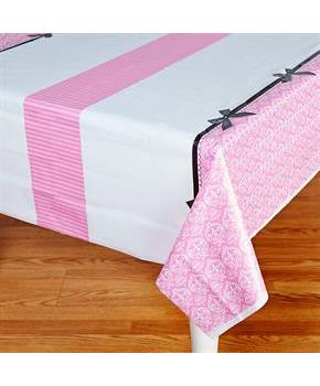 Paris Damask Plastic Tablecover 54" H x 108" W