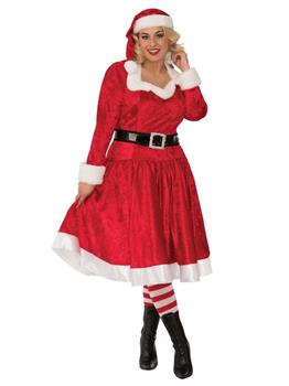 Womens Curvy Miss Santa Costume