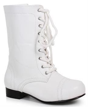 Children's White Ankle Combat Boot