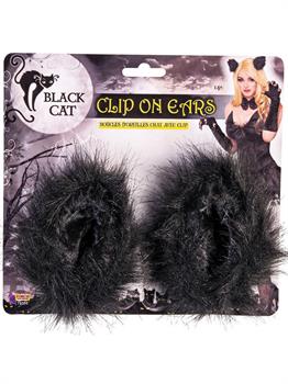 Black Cat Clip on Ears - Adult