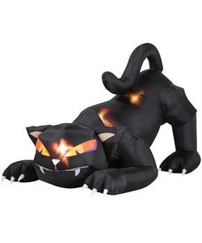 Animated Airblown Black Cat with Turning Head