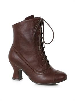 Woman's 2.5 inch Heeled Brown Victorian Bootie