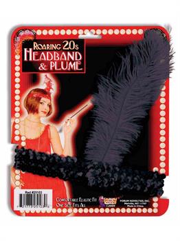 Black Sequin Flapper Headband