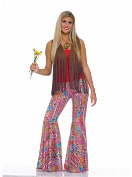 Womens Wild Swirl Bell Bottom Pants