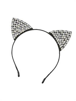 Rhinestone & Pearl Cat Ears Headband