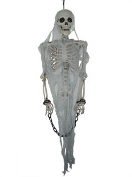 Talking Skeleton Prisoner Hanging Prop