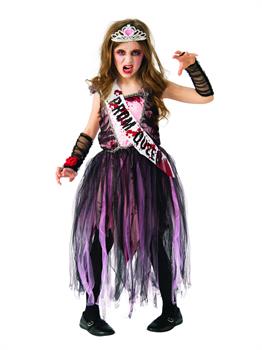 Girls Zombie Prom Queen Costume