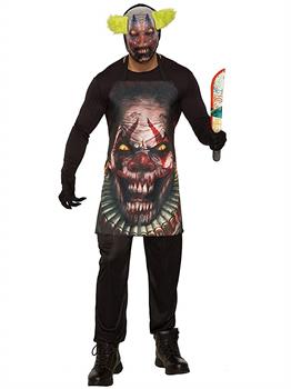 Mens Horror Clown Apron And Mask Costume
