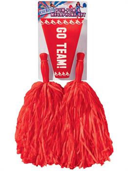 Red Pom-pom Megaphone Set