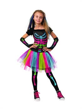 Funky Punky Skeleton Girl's Costume