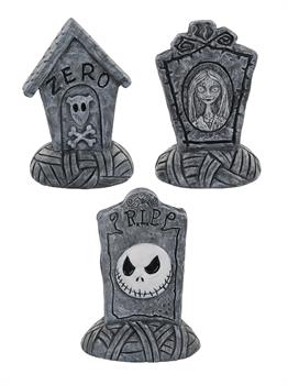 The Nightmare Before Christmas Mini Tombstone Set Jack/Sally/Zero