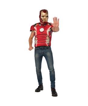 Avengers 2 Iron Man Muscle Chest Adult Costume Top and Mask