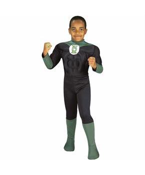 Green Lantern Deluxe Muscle Chest Kids Costume