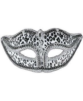 Bejeweled Snow Leopard Mask