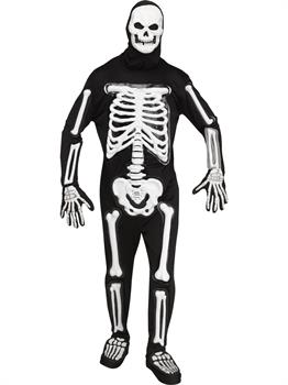 Mens Light Up LED Skele-bones Costume