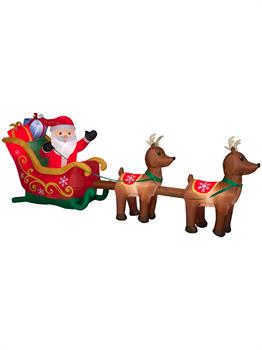 Airblown-Santa and Sleigh w/Reindeer Scene