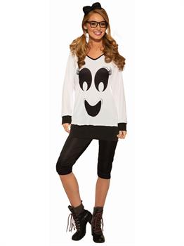 Ghostie Girl - Shirt, Leggings & Bow Costume