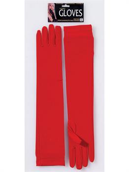 Gloves-Long Nylon Red