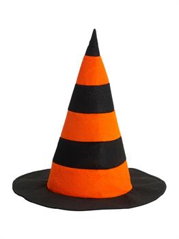 Striped Witch Hat - Orange And Black