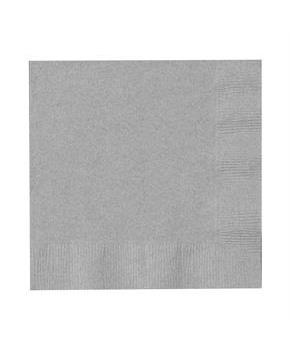 Shimmering Silver (Silver) Beverage Napkins 