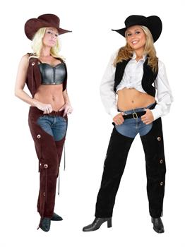 Womens Chaps & Vest Ladies-Suede