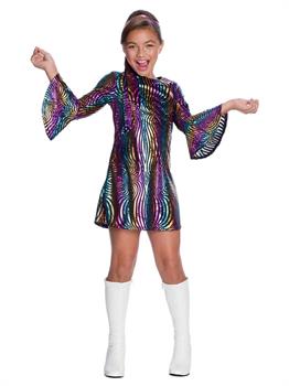 Rainbow Swirl Disco Diva-Child Costume