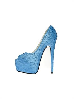 Women'S 6" Rhinestone Covered Peep Toe Pump With 2" Platform