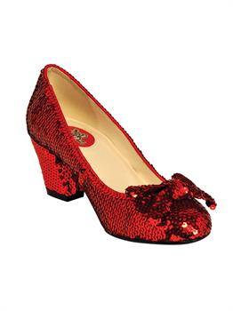 Women'S 2 1/2" Red Sequin Pump w/ Bow