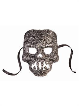 Textured Skull Mask Silver