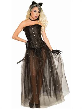 Spike & Rhinestone - Mesh Overlay Shirt Costume