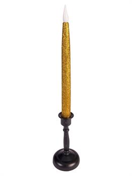 Led Gold Tappered Candle
