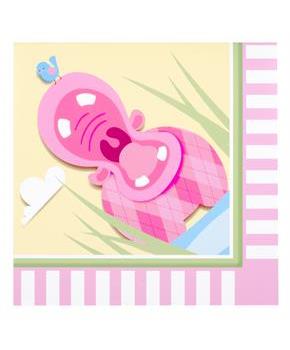 Hippo Pink Lunch Napkins