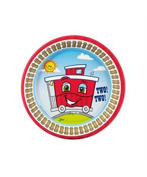 Two-Two Train 2nd Birthday Dessert Plates 