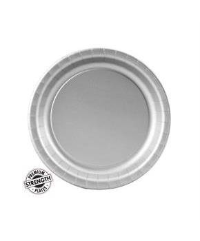Shimmering Silver (Silver) Paper Dessert Plates 
