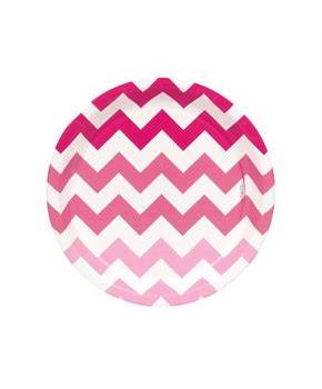 Chevron Pink Dessert Plates 