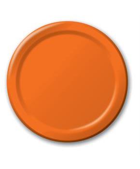Sunkissed Orange (Orange) Paper Dinner Plates