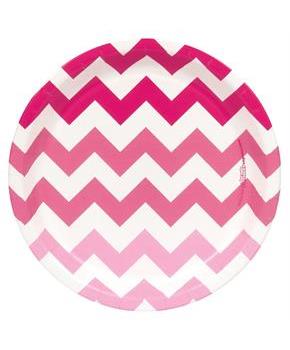 Chevron Pink Dinner Plates