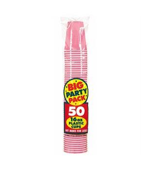 New Pink Big Party Pack 16 oz. Plastic Cups 