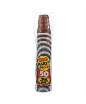 Chocolate Brown Big Party Pack 16 oz. Plastic Cups
