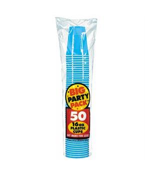 Caribbean Blue Big Party Party 16 oz. Plastic Cups 