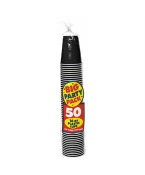 Black Big Party Pack 16 oz. Plastic Cups 