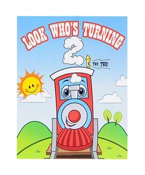 Two-Two Train 2nd Birthday Invitations 