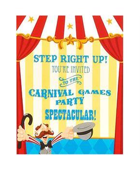 Carnival Games Invitations 