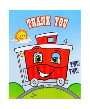 Two-Two Train 2nd Birthday Thank-You Notes