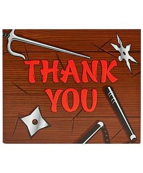 Ninja Warrior Party Thank-You Notes 