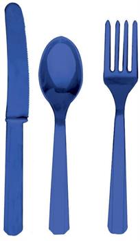 Bright Royal Blue Forks, Knives and Spoons