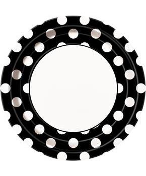 Black and White Dots Dinner Plates